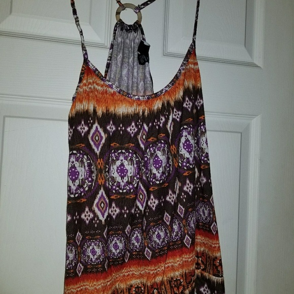 Very cute tribal like tank top orange purple XL - Picture 1 of 4
